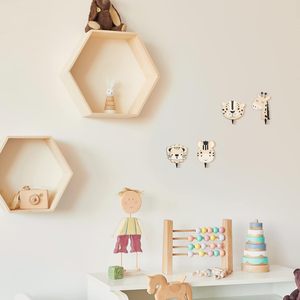 Safari Animal Crochets Muraux Décoratifs En Bois <span class=keywords><strong>Jungle</strong></span> Animal Pépinière Crochets Bois Girafe Lion Cintre pour Pépinière - Product Image 2