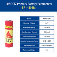 Batería ER14505M AA de Fábrica, Tamaño AA, 3.6 Voltios, LiSOCl2, 2200 mAh, Batería de Litio ER14505H, 3.6V, Batería ER14505