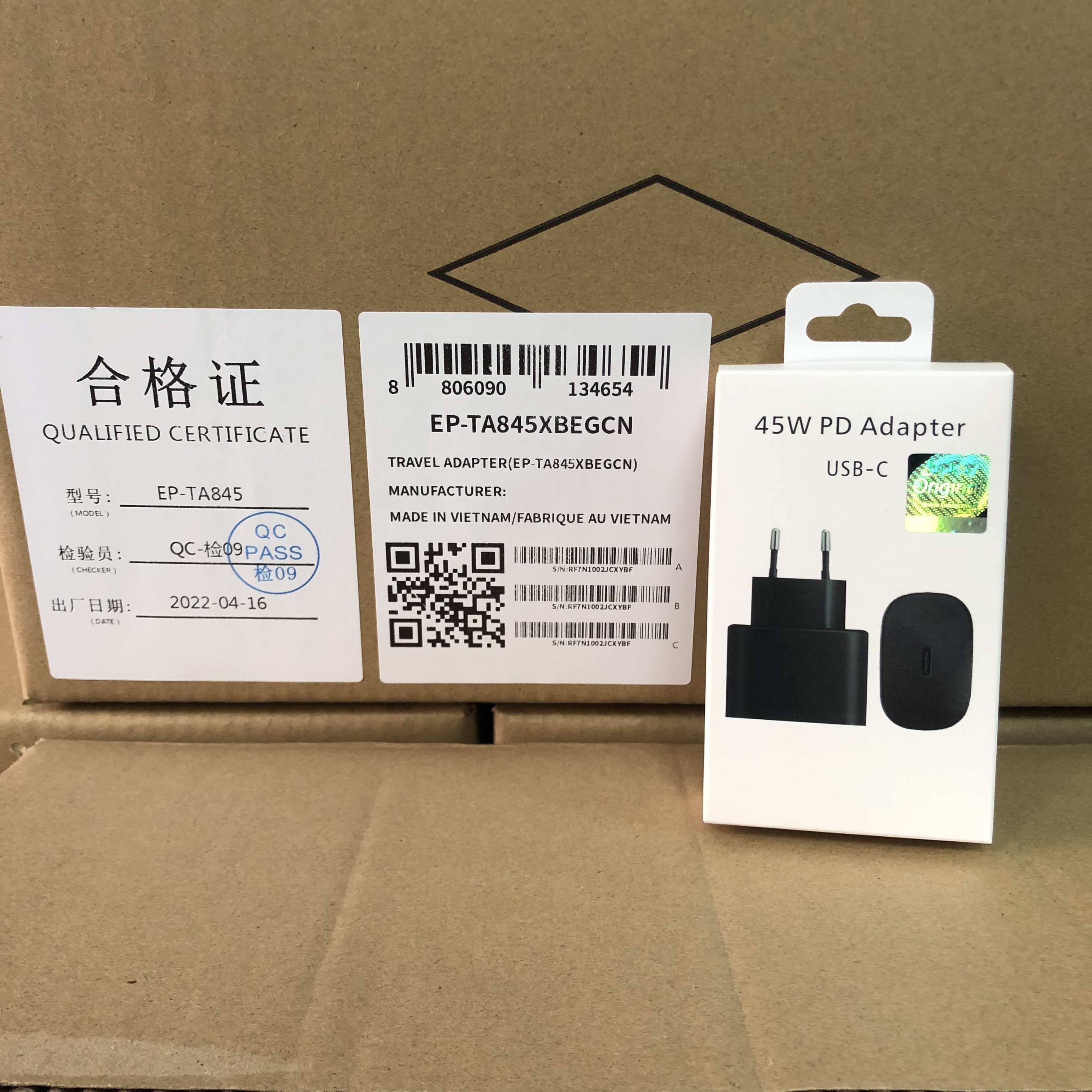 45W Cargador DE LA UE Negro