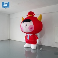 Personnage gonflable personnalisé de dessin animé Fuwa sculpture gonflable de mascotte chinoise décoration du nouvel an