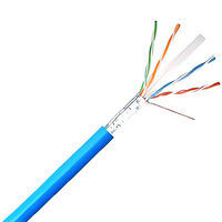 Câble réseau Cat 6 FTP blindé 0,58 mm, cuivre nu (BC), câble torsadé intérieur, gaine en PVC, testé, 4 paires, câble LAN