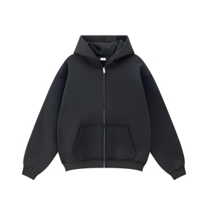 Sudadera con capucha de forro polar personalizada, extragrande, con cremallera, efecto lavado, bordada, para hombre, estilo streetwear. - Product Image 1
