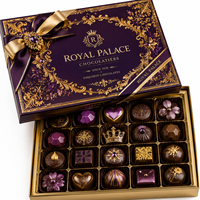 Coffret Cadeau de Noël de Luxe Personnalisé au Chocolat - Assortiment Artisanal Premium en Boîtes Rigides Recyclées avec Revêtement UV pour Collations