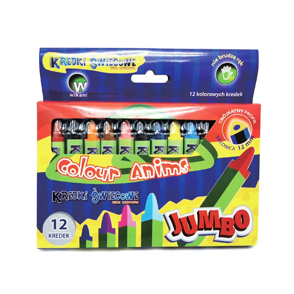 Personalizado 10CM multicolor 12 piezas niños lápices de dibujo seguro Jumbo dinosaurio crayones conjunto