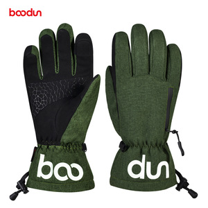 Gants de ski d'hiver Boodun, vert militaire, imperméables, compatibles avec les écrans tactiles, unisexes, pour le cyclisme en plein air, la randonnée en montagne, doublés de polaire, chauds, coupe-vent - Product Image 1
