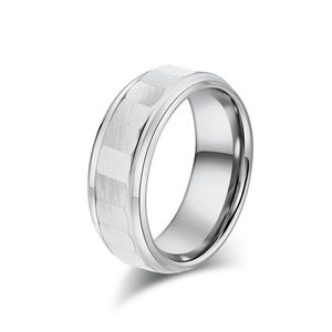 Unisex Tungsten Steel <b>Rings</b> Gold Black Steel Wedding Bands Geometric Design Minimalist Jewelry for Men and Women - Product Image 5