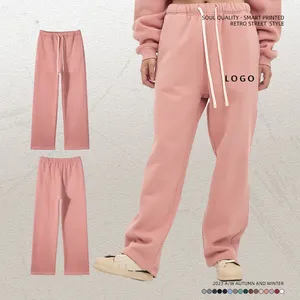 Manufacturers High Waist Heavyweight Custom Fleece Blank Straight Leg Joggers Trousers For Men Loose Sweatpants