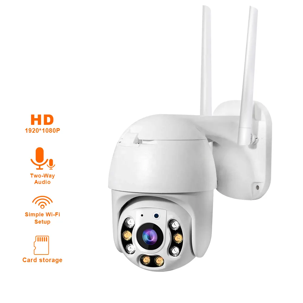 Offre Spéciale 1080P caméra de sécurité extérieure IP sans fil couleur CCTV caméra De Surveillance PTZ dôme IP Cam