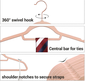 2021 neuf et De Haute qualité <span class=keywords><strong>Amazon</strong></span> Offre Spéciale rose floqué <span class=keywords><strong>cintres</strong></span> pour vêtements - Product Image 2