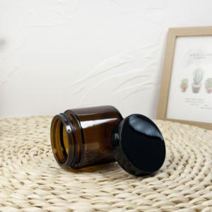 Bocaux en verre blanc noir résistant aux enfants de 2oz 20g avec couvercles CR - Product Image 1