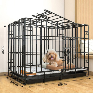 กรงสุนัขพับได้แบบโลหะพร้อมถาด  กรงสัตว์เลี้ยงขนาดเล็ก - Product Image 4