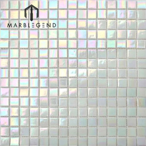 Piastrelle Quadrate Piccole in Pietra Persiana Iridium Oyster Bianco Iridescente Mosaico - Product Image 1