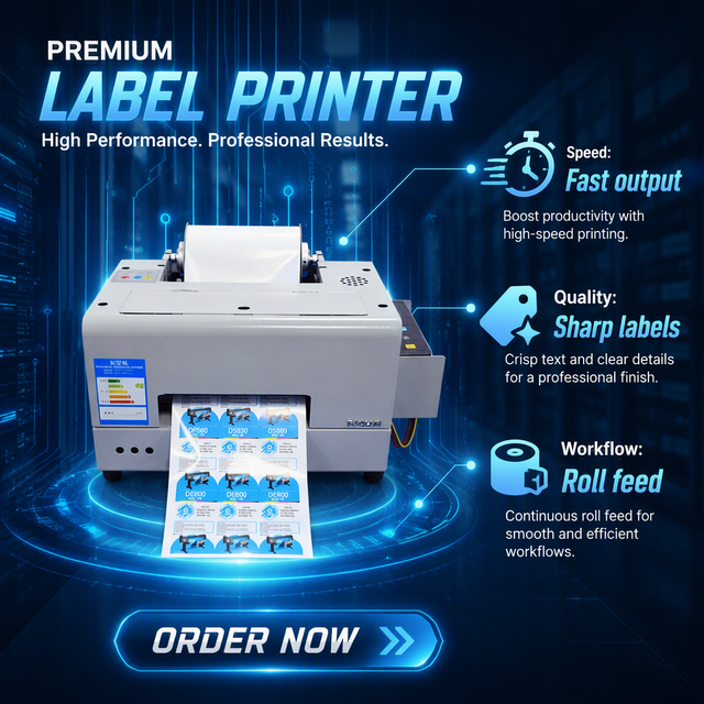 A4 Label Printer 6 Color Factory Professional Cosmetic Solution Roll Label Printing Machine for Cosmetics Bottle Label Printer