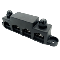 Barre de distribution d'alimentation à 4 voies 250A 12V 48V Négatif Noir