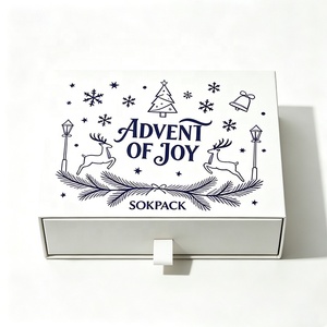 Caja de Regalo de Calendario de Adviento Navideño de 24 Días con Impresión Personalizada, Caja Rígida con Cajón Deslizante para Cuenta Regresiva de Navidad, para Productos de Belleza y Cuidado de la Piel - Product Image 6
