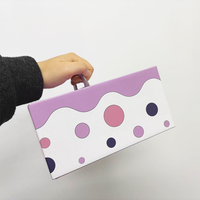 Boîtes d'emballage alimentaire et de desserts en carton ondulé avec poignée, impression personnalisée au design unique pour pâtisseries (impression offset)