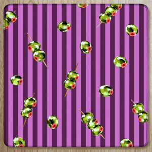 Tapis de mahjong et de poker de luxe en néoprène violet à rayures de 31,5 x 31,5 pouces pour le mahjong américain, expédié en rouleaux, avec sac de rangement inclus - Product Image 1