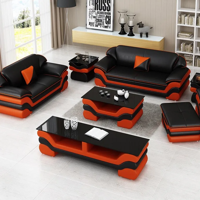 Диваны для гостиной, мебель, новейший дизайн 1, 2, 3, прочный диван из натуральной кожи, наборы