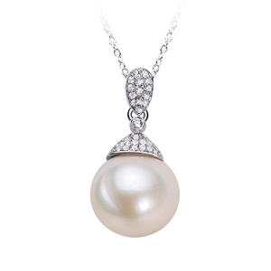 Shanxia Lake S925 Silver <b>Freshwater</b> <b>Pearl</b> Pendant for Women Fashion Simple 11mm Beads <b>Necklace</b> - Product Image 5
