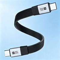Kabel Tembaga Murni Aktif Tipe-C ke Tipe-C 240W 3A Pengisian Cepat PD Transfer Data Cepat Mendukung Streaming Video 8K VR
