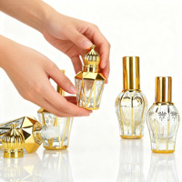 Flacon de parfum portable de voyage 8ml 13ml, flacon vide en verre doré électroplaqué, petite fiole de parfum