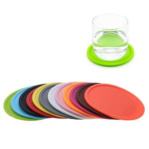 <b>Silicone</b> Table Mat Candy Color coaster Round Waterproof Non-slip Insulation Tea coaster Mat bar coaster - Product Image 2