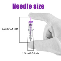 Aiguilles de cartouche de tatouage DQFART violettes pour maquillage permanent des sourcils, modèle TN-03-10, 0,35 mm, 10 pièces, sans alimentation électrique requise