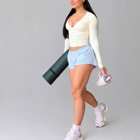 Ensemble 5 pièces extensible pour femme : hauts courts, shorts, soutien-gorge, t-shirts décontractés et pantalon évasé pour l'été