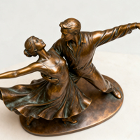 Sculptures de danseurs en bronze grandeur nature, homme et femme, artisanat métallique personnalisé, à vendre