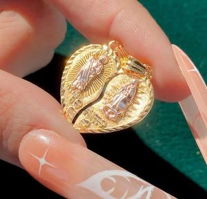 Joyerí<span class=keywords><strong>a</strong></span> religiosa personalizada Chapado en dos colores corazón <span class=keywords><strong>Virgen</strong></span> Marí<span class=keywords><strong>a</strong></span> <span class=keywords><strong>Guadalupe</strong></span> COLLAR COLGANTE joyerí<span class=keywords><strong>a</strong></span> - Product Image 4