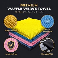 Serviette de séchage en microfibre super absorbante à structure gaufrée pour le detailing automobile, marque Tavelya, origine Shandong, étiquette privée