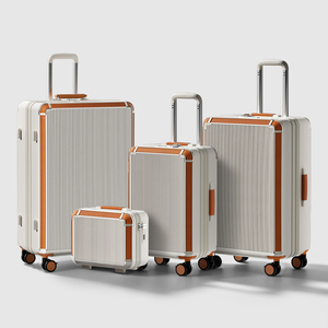 Ensemble de bagages rétro bicolore 14/18/20/24 pouces, valise rigide extensible avec roues verrouillables, valise de voyage - Product Image 6