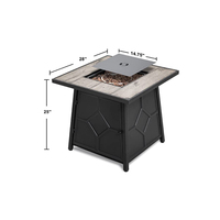 Table de foyer au propane moderne pour l'extérieur Foyer au gaz portable pour le camping Foyer au propane noir pour le chauffage extérieur