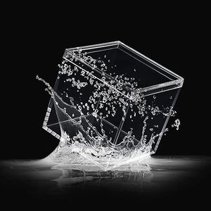 Clear Acrylic <strong>Box</strong> Plastic Square Cube, <strong>Small</strong> Plastic square Cube Containers with <strong>Lid</strong> <strong>Storage</strong> <strong>Box</strong> - Product Image 4