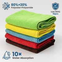 Lot de chiffons de cuisine en microfibre multicolores, absorbants haute densité, serviettes de nettoyage écologiques à séchage rapide, lingettes de table, faible MOQ