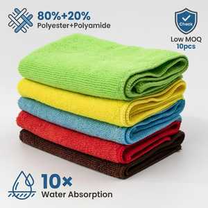 Lot de chiffons de <span class=keywords><strong>cuisine</strong></span> en microfibre multicolores, absorbants haute densité, serviettes de nettoyage écologiques à séchage rapide, lingettes de table, faible MOQ - Product Image 1