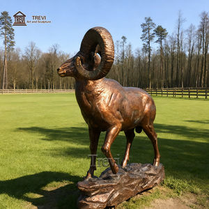 TREVI Castle Wilderness Outside Life Size Animal <span class=keywords><strong>Cabra</strong></span> Estatuas Bronce Big Horn Oveja Escultura para la venta - Product Image 2