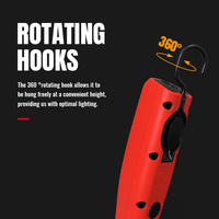 Lampe LED portable pour le camping, les situations d'urgence routière et l'inspection en atelier, avec crochet pliable et support magnétique