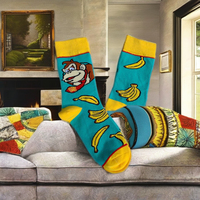 Chaussettes en coton tricoté écologiques Betop+Autumn+ avec protection antibactérienne, motif dessin animé Donkey Kong Mario pour le bas du mollet
