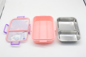 Loncheras Herméticas de Acero Inoxidable 304 para Niños, Recipientes para Alimentos de 800 ml con 2-3 Compartimentos - Product Image 4