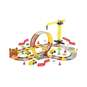 Ensemble <span class=keywords><strong>de</strong></span> pistes <span class=keywords><strong>de</strong></span> <span class=keywords><strong>course</strong></span> STEM Building: <span class=keywords><strong>piste</strong></span> <span class=keywords><strong>lumineuse</strong></span> à LED pliable avec voies ferrées flexibles et voitures à LED - Product Image 1