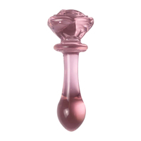 Offre Spéciale Rose fleur verre Plug Anal gros gode godemichet Anal jouets pour adultes pour les femmes Masturbation