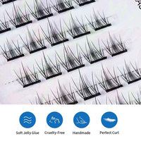 Meilleur kit d'extensions de cils en soie bouclée noire mate 7-15 mm plateaux de cils en cachemire de marque privée