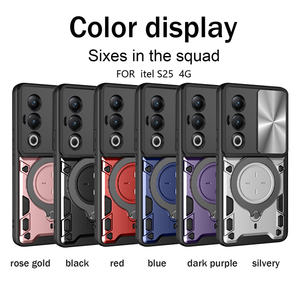 Coques de téléphone hybrides en TPU <span class=keywords><strong>et</strong></span> PC à motif CD magnétique puissant Lichicase pour Itel City 200 A100C, coque antichoc - Product Image 1