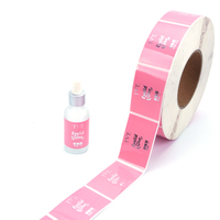 Autocollants personnalisés en rouleau avec logo rose, estampage à chaud argenté de luxe, pour flacons de 3 ml et 10 ml