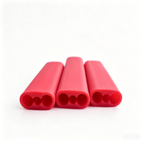 Tube en silicone ovale conducteur personnalisé à trois trous, manchon de protection de câble multicanal, découpe sur mesure pour câblage de lampes LED -50°C~+250°C