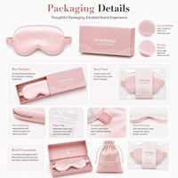 Masque de sommeil de luxe en satin de soie élastique avec logo personnalisé et sangle réglable, occultation totale pour un sommeil réparateur et les voyages