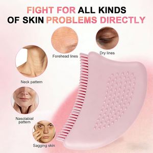 Pinceaux de massage pour lifting du visage, style éventail et plat, pour le contour du visage, les yeux et le cou, avec correcteur, Dropshipping - Product Image 4