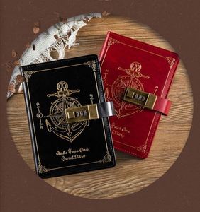 Modern Multifunction <b>Password</b> <b>Notebook</b> with Lock A5 Leather Surface Sewing Binding Custom Printing Student Diary - Product Image 4