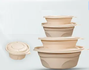 Phân Hủy Sinh Học Tinh Bột Ngô Nhựa Dùng Một Lần 500 Ml Cup Ăn Trưa Mì Hộp Bột Ngô Salad Soup Bowl Với Nắp